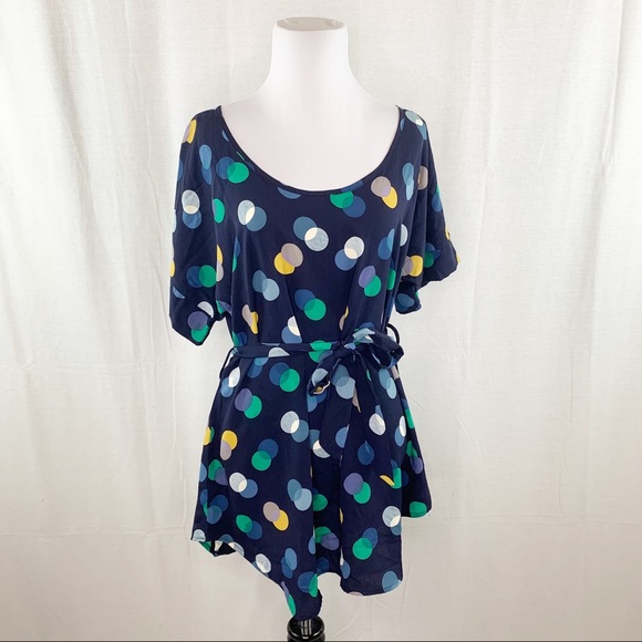ModCloth Jessy B polka dot tie waist tunic top - Picture 1 of 12